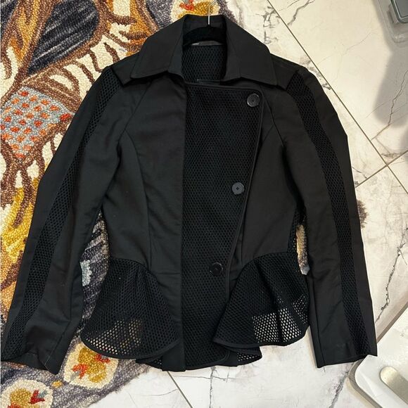 Gaetano Navarro tuxedo jacket Mesh tux style asymmetrical fitted jacket IT 46 XL - Picture 1 of 9
